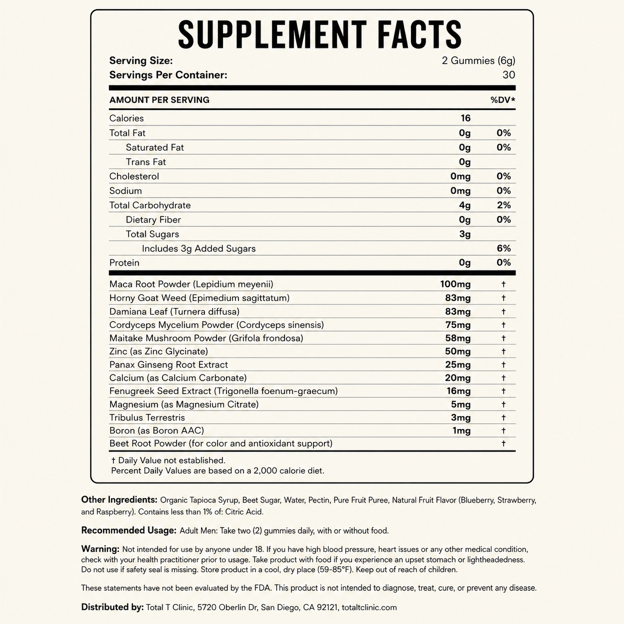 Daily Testosterone Support Gummies